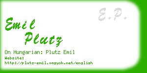 emil plutz business card
